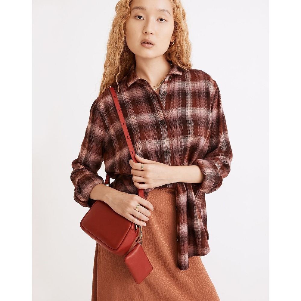 Madewell Women’s Small Flannel Oversized Ex-Boyfriend Swing Shirt Buffalo Check